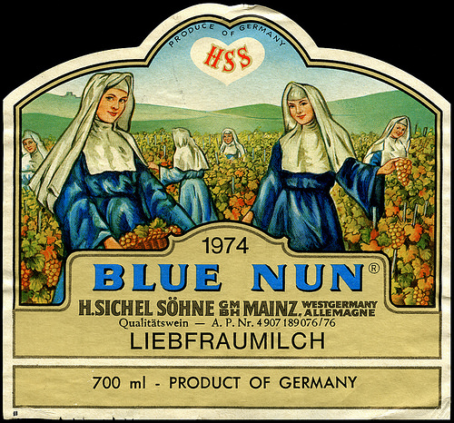 Image result for blue nun 80s